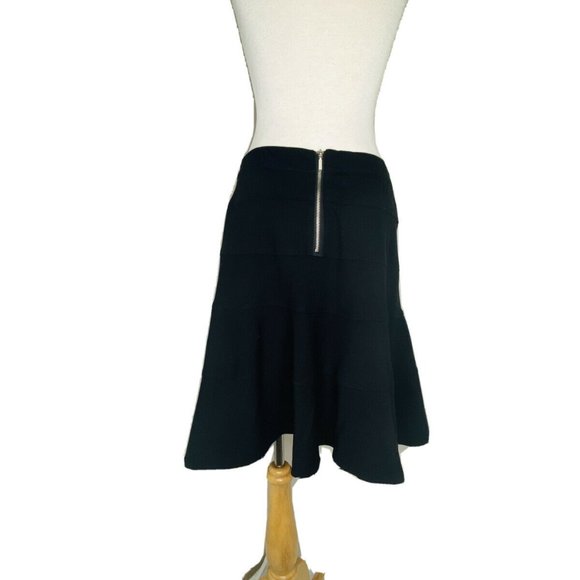 Kenar A-line Skirt Sz 8 Black With Silver Zippers - Picture 4 of 7